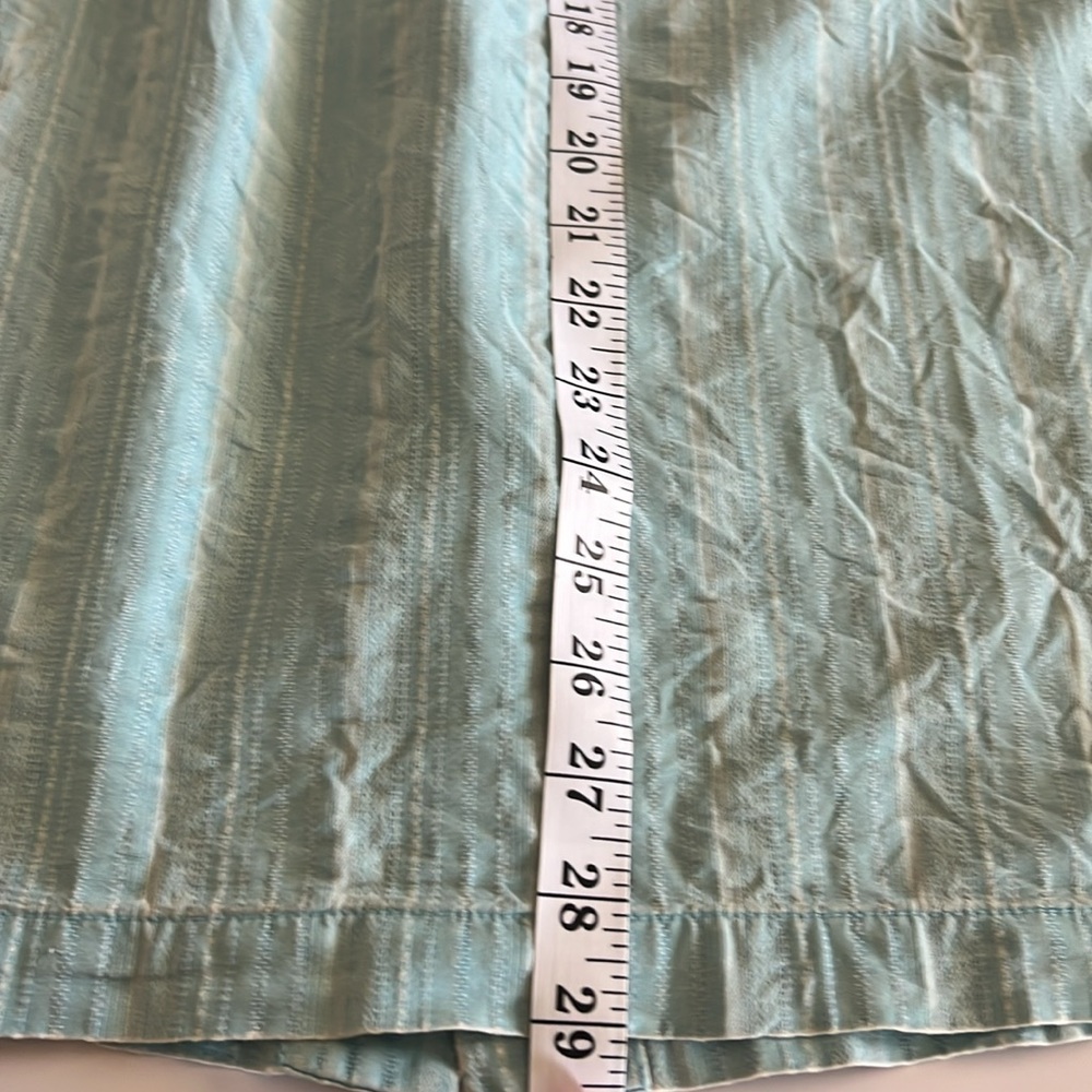 Tommy Bahama Men’s Silk Turquoise Striped Shirt Size: 2XB - Picture 7 of 7